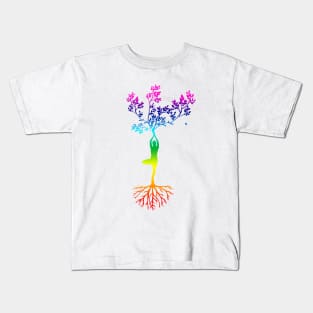 Yoga spiritual chakra tree of life spirituel magic Kids T-Shirt